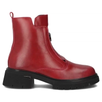 Skórzane botki na obcasie Filippo DBT7148/25 RD czerwone