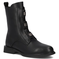 Skórzane botki Filippo DBT7237/25 BK czarne