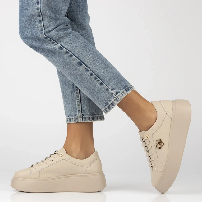 Leather sneakers Filippo DP6058/25 BE H beige