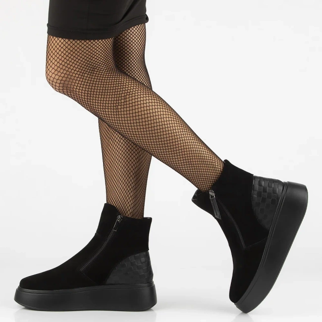 Leather ankle boots DBT7300/25 BK black