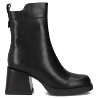 Skórzane botki na obcasie Filippo DBT7466/25 BK czarne