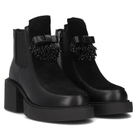 Leather ankle boots DBT6372/24 BK black