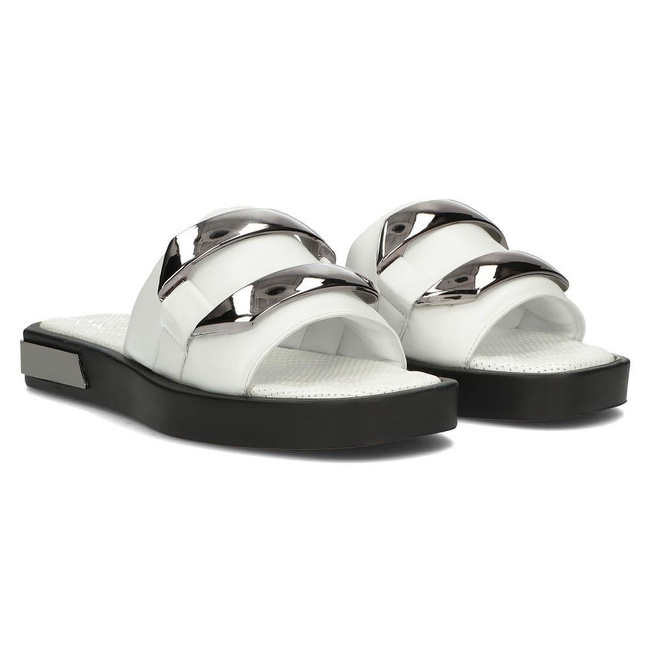 Leather flip-flops Filippo DK3903/22 WH white
