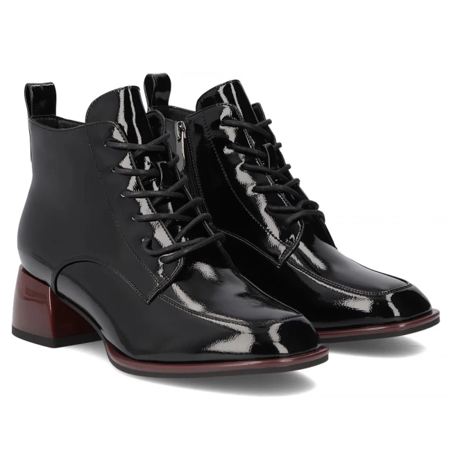 Leather ankle boots Filippo DBT7367/25 BK RD black