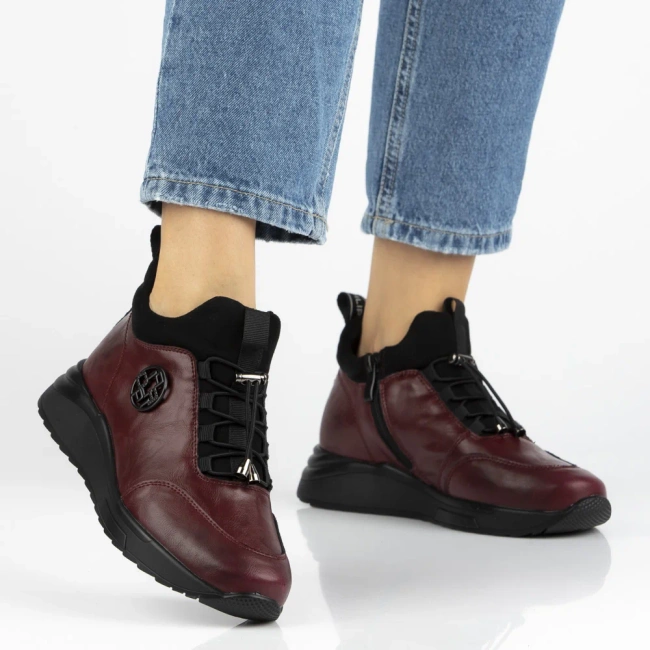 Leather ankle boots DBT7168/25 BG maroon