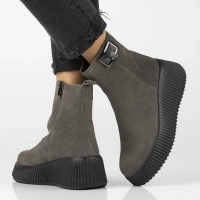 Leather ankle boots Filippo DBT6392/25 GR grey