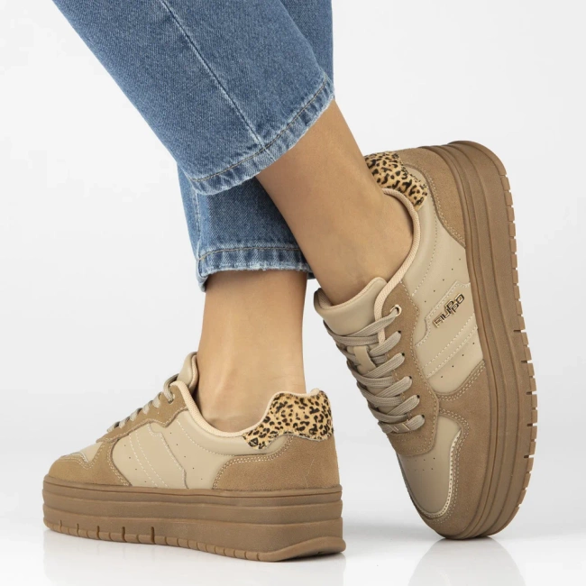 Leather sneakers Filippo DP7102/25 BE beige