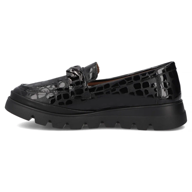 Skórzane półbuty na platformie Filippo DP6467/25 BK czarne