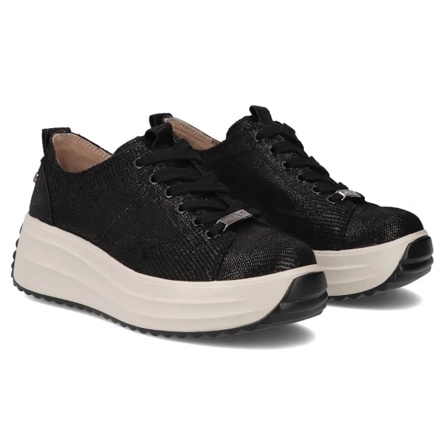 Leather sneakers Filippo DP6795/26 BK black