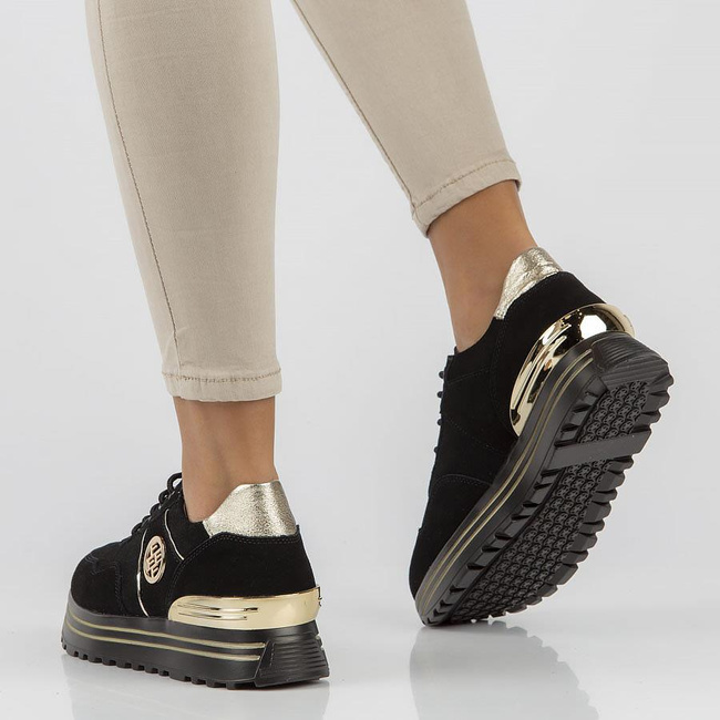 Leather Sneakers Filippo DP3538/22 BK GO black
