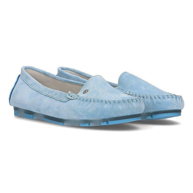 Skórzane mokasyny Filippo DP2037/21 BL niebieskie