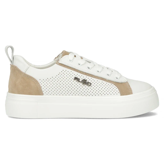 Leather sneakers Filippo DP6040/24 WH BEwhite