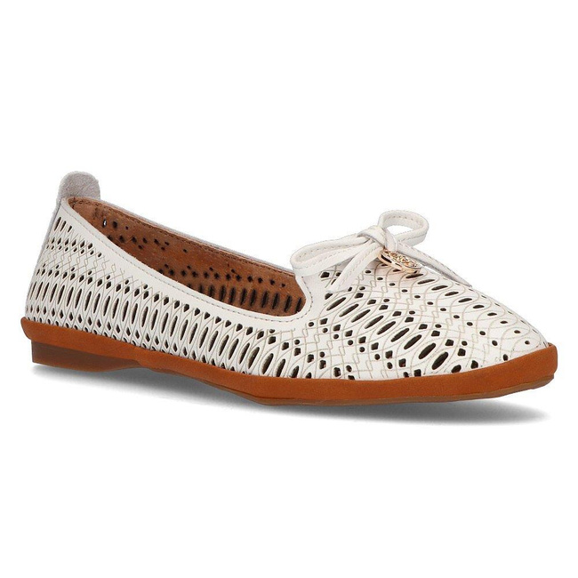 Leather openwork lords Filippo DP2034/21 WH white