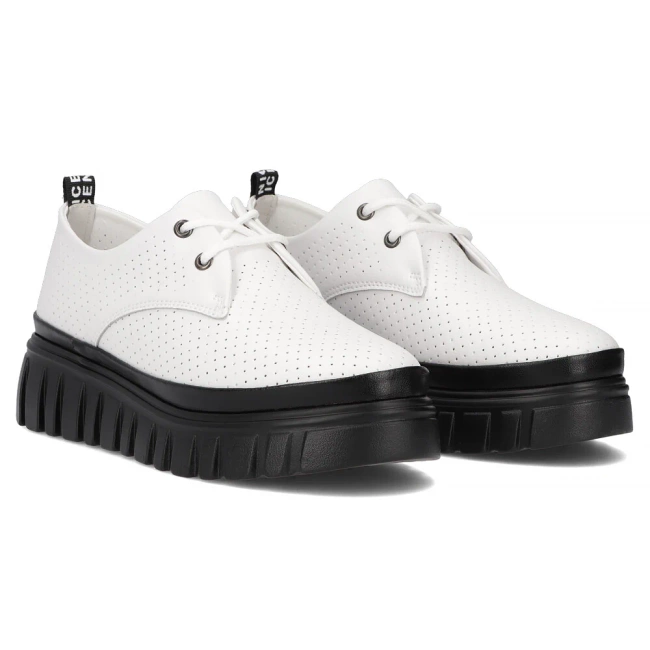 Leather sneakers Filippo DP6846/25 WH BK white