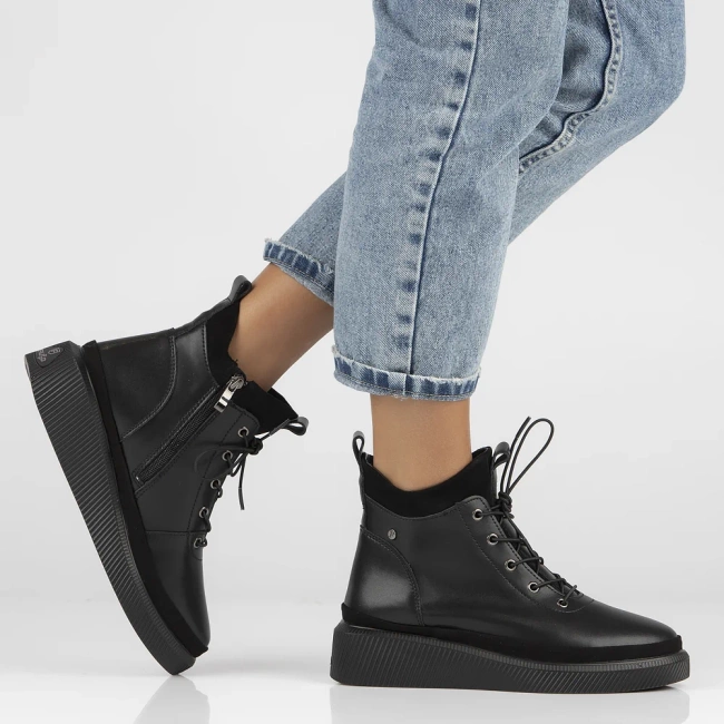 Leather ankle boots DBT4799/25 BK black