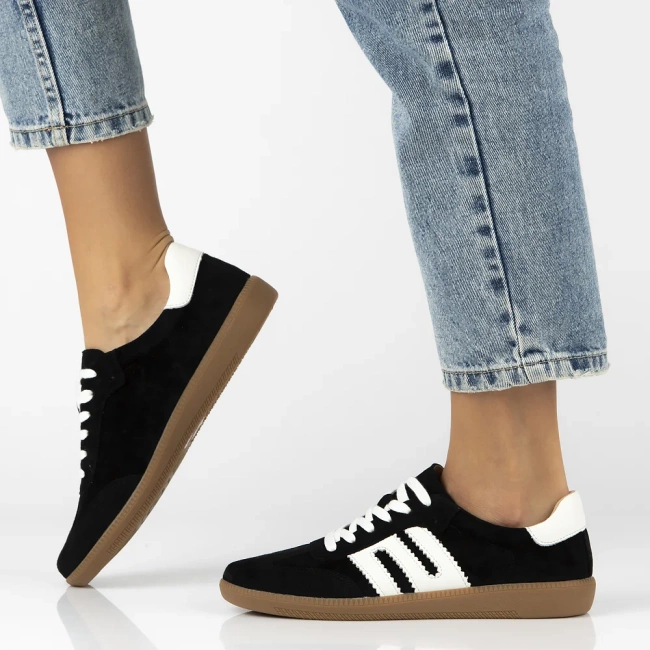 Skórzane sneakersy Filippo DP7492/25 BK czarne