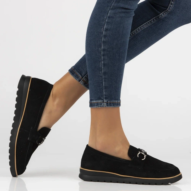 Skórzane półbuty Filippo DP6851/25 BK czarne