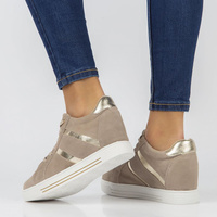 Skórzane Sneakersy Filippo DP3549/22 BE beżowe