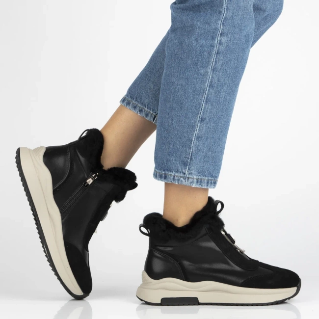 Leather ankle boots Filippo DBT7177/25 BK black