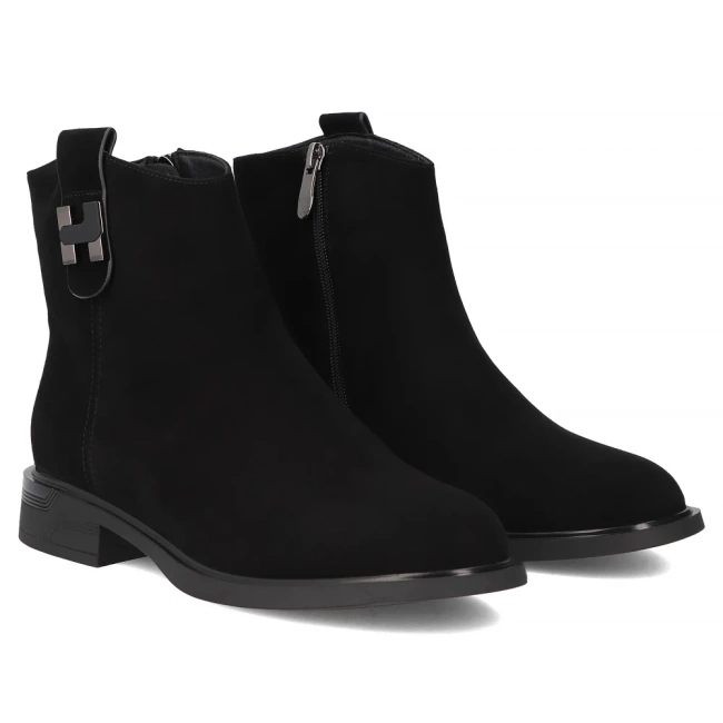 Skórzane botki Filippo DBT7379/25 BK czarne