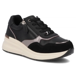 Skórzane sneakersy Filippo DP7105/25 BK czarne