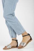 Sandały Filippo DS2102/21 SI BK czarne srebrne