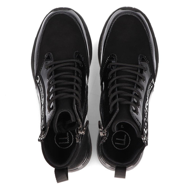 Skórzane sneakersy Filippo DP3062/21 BK Czarne