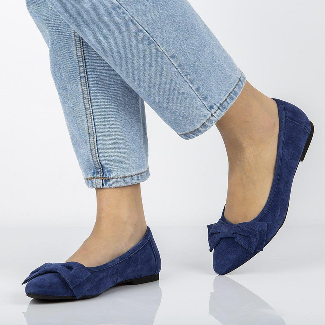 Leather ballerinas Filippo DP1329/20 NV navy blue