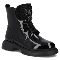 Skórzane botki Filippo DBT6568/25 BK czarne