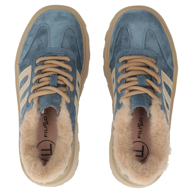 Leather shoes Filippo DP7110/25 BL blue