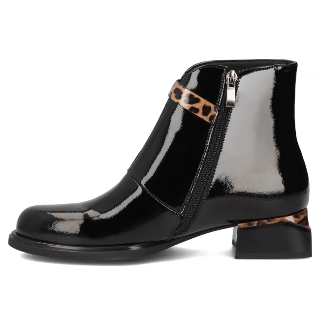 Skórzane botki na obcasie Filippo DBT7384/25 BK czarne