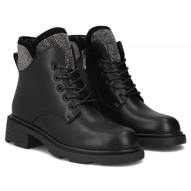 Leather ankle boots Filippo DBT7296/25 BK black