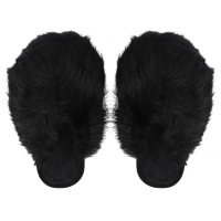 Fur slippers Filippo DK7475/25 BK black