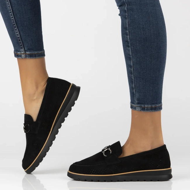 Skórzane półbuty Filippo DP6851/25 BK czarne