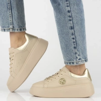 Leather sneakers Filippo DP6058/25 BE beige