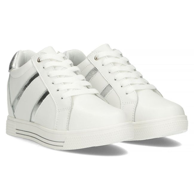 Skórzane Sneakersy Filippo DP3549/22 WH białe