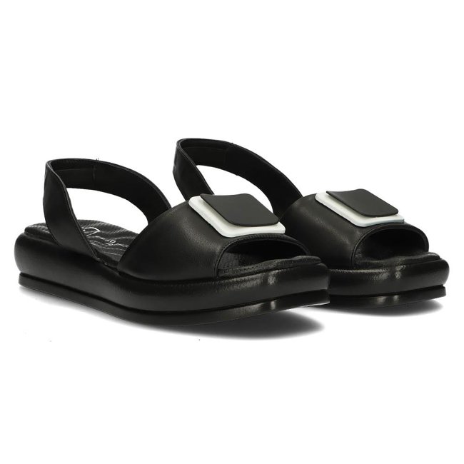 Skórzane sandały Filippo DS3902/22 BK czarne