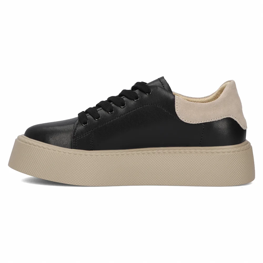 Skórzane sneakersy Filippo DP6119/24 BK BE czarno beżowe 