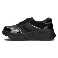 Skórzane sznurowane sneakersy Filippo DP3178/21 BK czarne